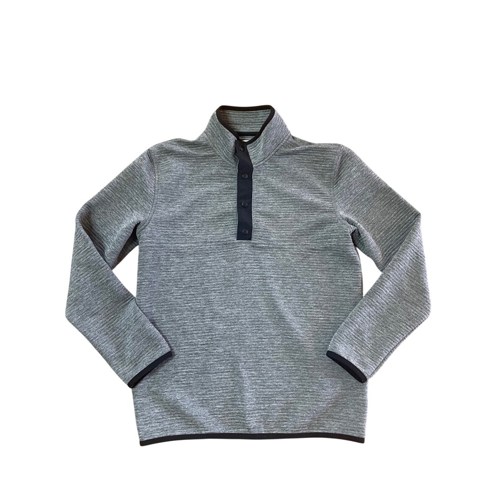 J Crew Crewcuts Boys Grey Space Dye Snap Mock Neck Pullover Sweater BC441 FA22